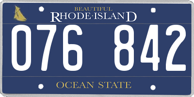 RI license plate 076842