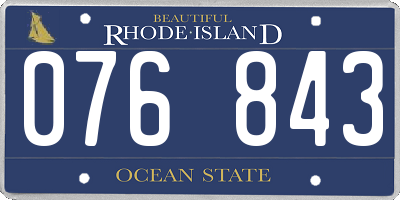 RI license plate 076843