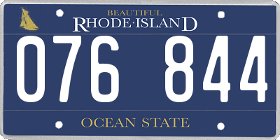 RI license plate 076844