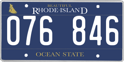 RI license plate 076846