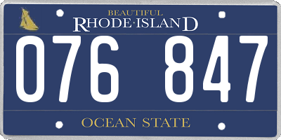 RI license plate 076847