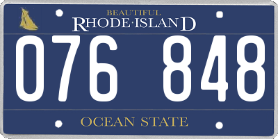 RI license plate 076848