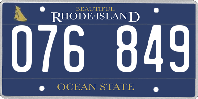 RI license plate 076849