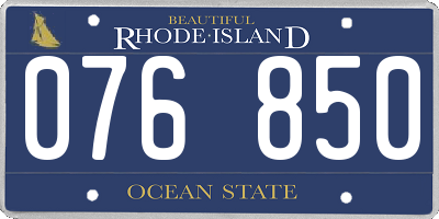 RI license plate 076850