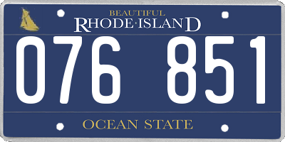 RI license plate 076851