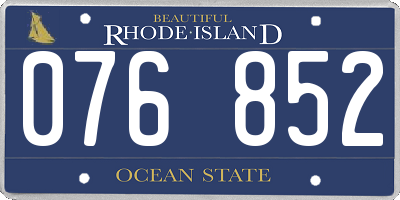 RI license plate 076852
