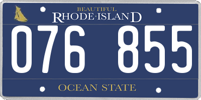 RI license plate 076855