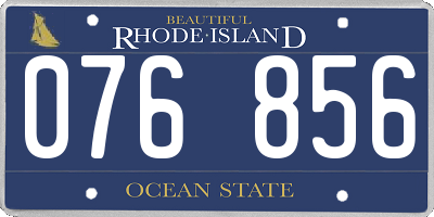 RI license plate 076856