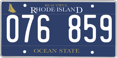 RI license plate 076859
