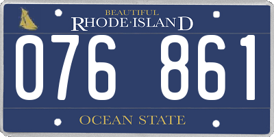 RI license plate 076861