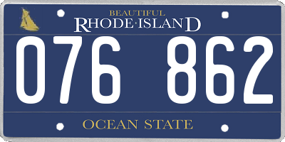 RI license plate 076862