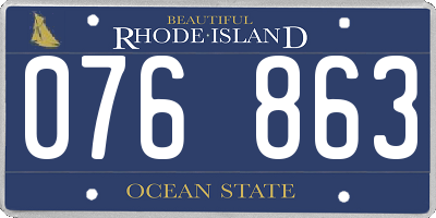 RI license plate 076863