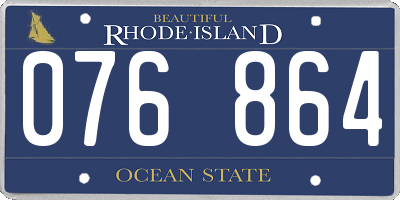 RI license plate 076864