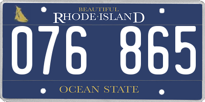 RI license plate 076865