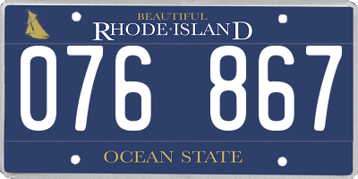 RI license plate 076867