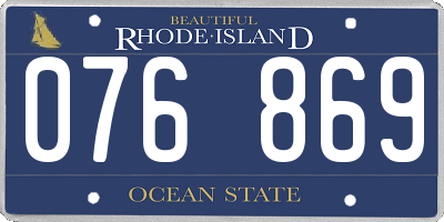 RI license plate 076869