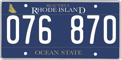 RI license plate 076870
