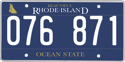 RI license plate 076871