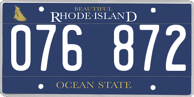 RI license plate 076872