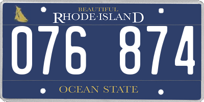 RI license plate 076874
