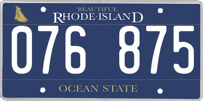 RI license plate 076875