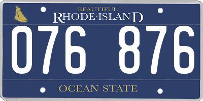 RI license plate 076876