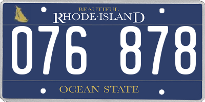 RI license plate 076878