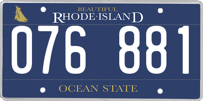 RI license plate 076881