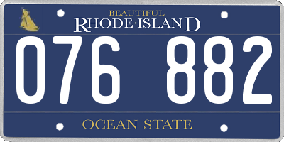 RI license plate 076882