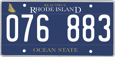 RI license plate 076883