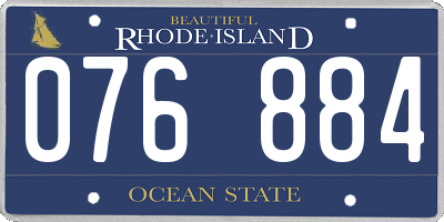RI license plate 076884