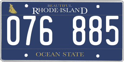 RI license plate 076885