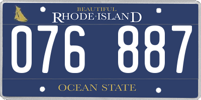 RI license plate 076887