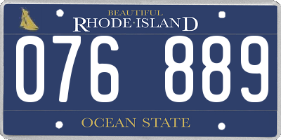 RI license plate 076889