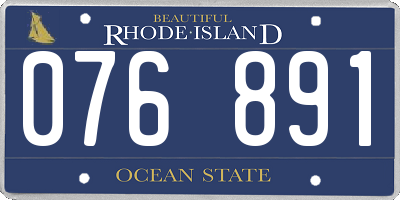RI license plate 076891