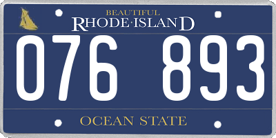 RI license plate 076893