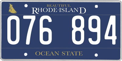 RI license plate 076894