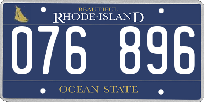 RI license plate 076896