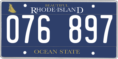 RI license plate 076897