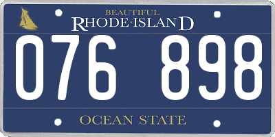 RI license plate 076898