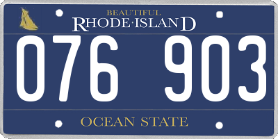 RI license plate 076903