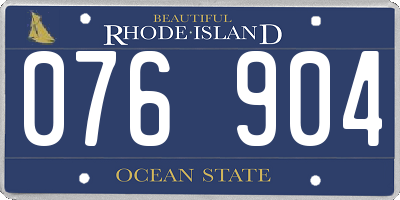 RI license plate 076904