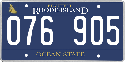 RI license plate 076905