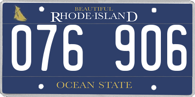 RI license plate 076906