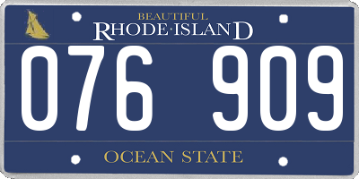 RI license plate 076909