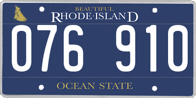 RI license plate 076910