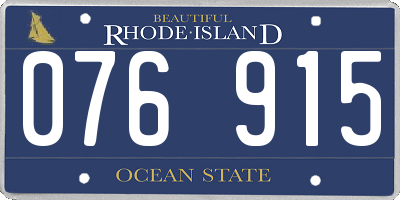 RI license plate 076915