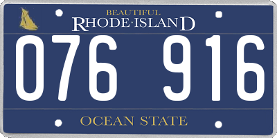 RI license plate 076916