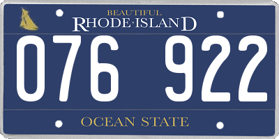RI license plate 076922