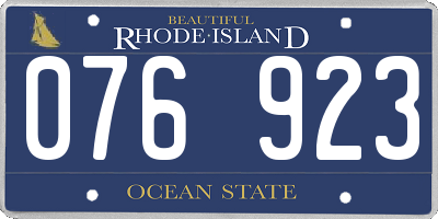 RI license plate 076923